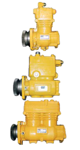 image of 3 different sample air compressors (yellow)