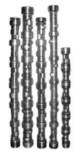 image with 5 different example camshafts