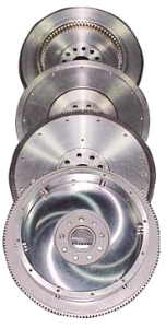 image of 4 different example flywheels